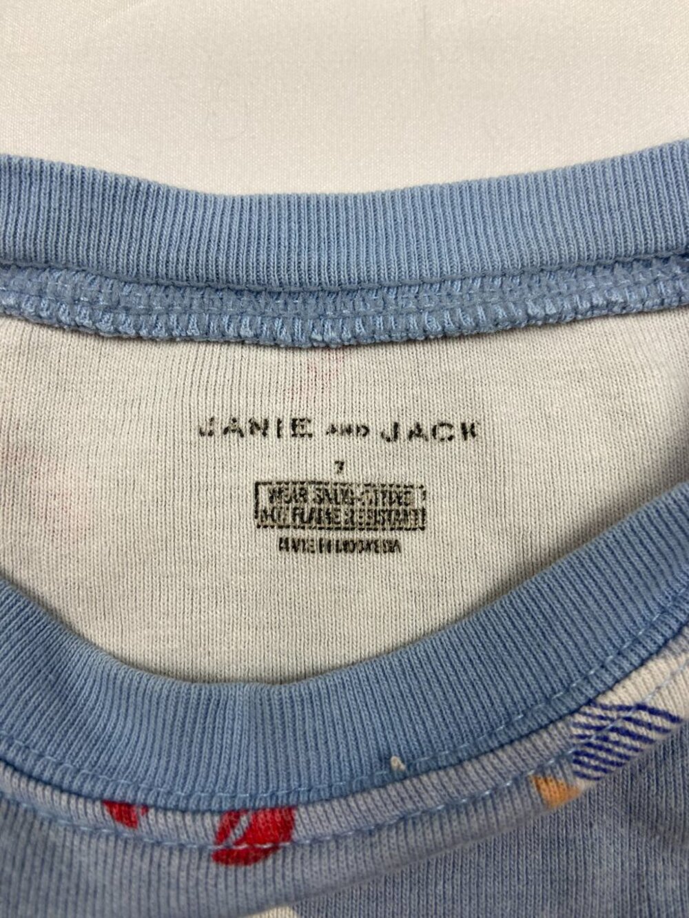 Janie & Jack Boys Blue Coastal Themed Pajamas Size 7 100% Cotton - Picture 8 of 9